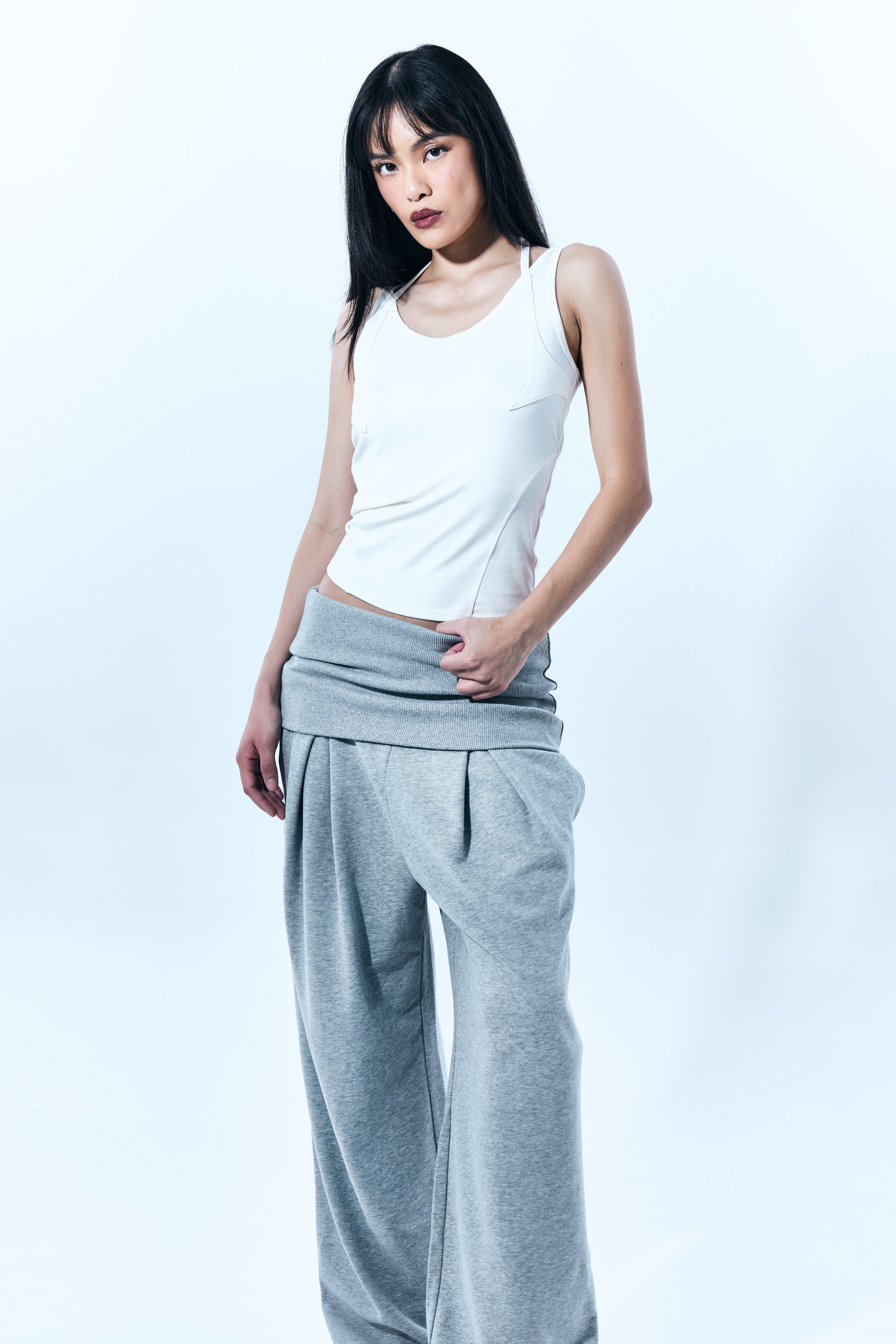Foldover Pleated Pant