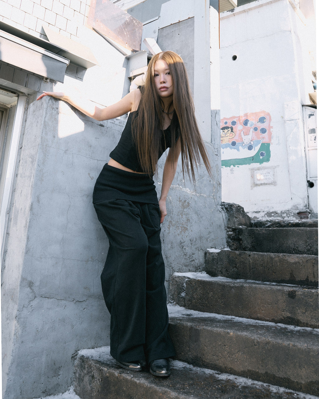 Foldover Pleated Pant