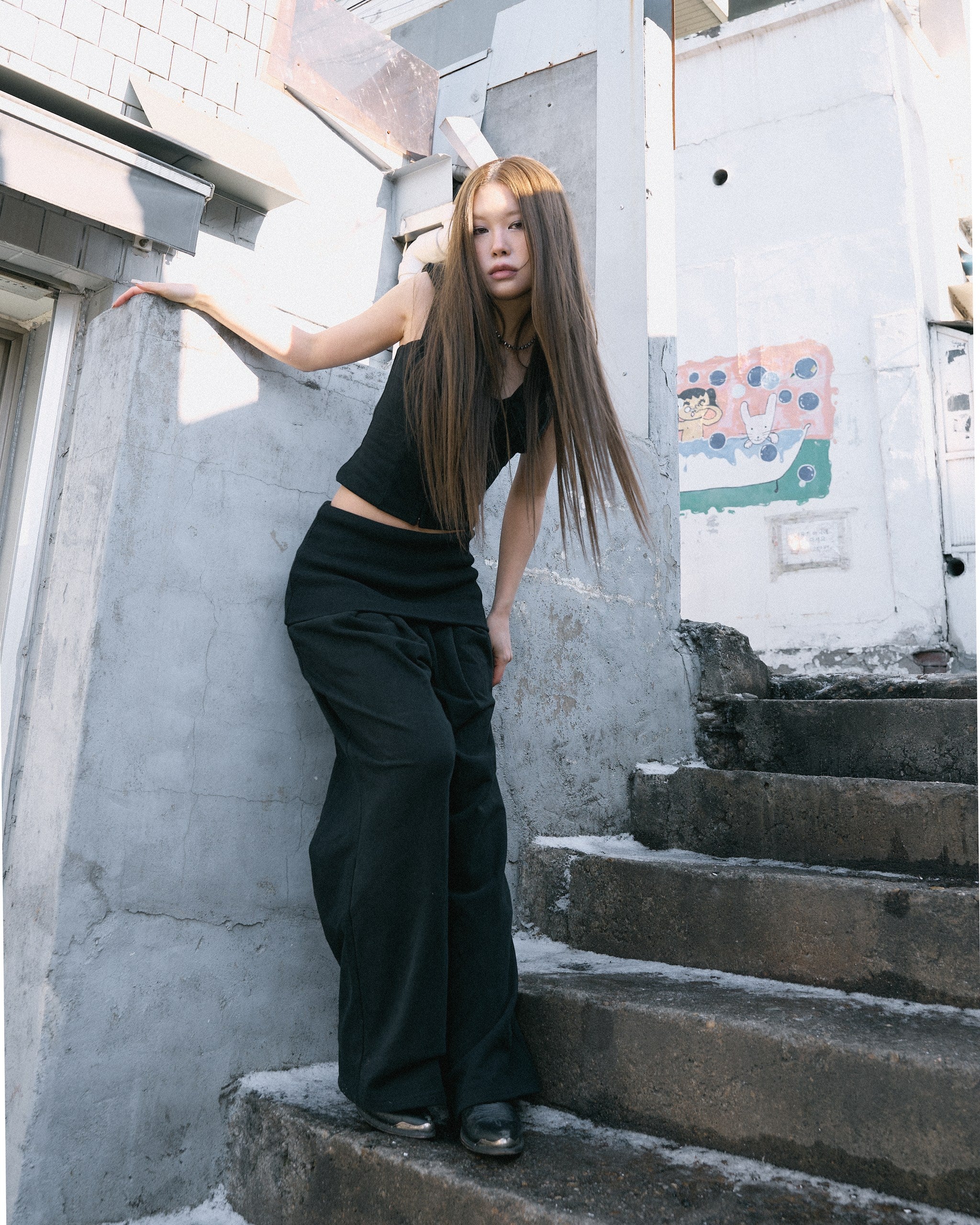 Foldover Pleated Pant